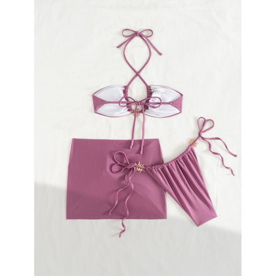 Damen Triangel-Bikini mit eleganter Rock-Überwurf EB