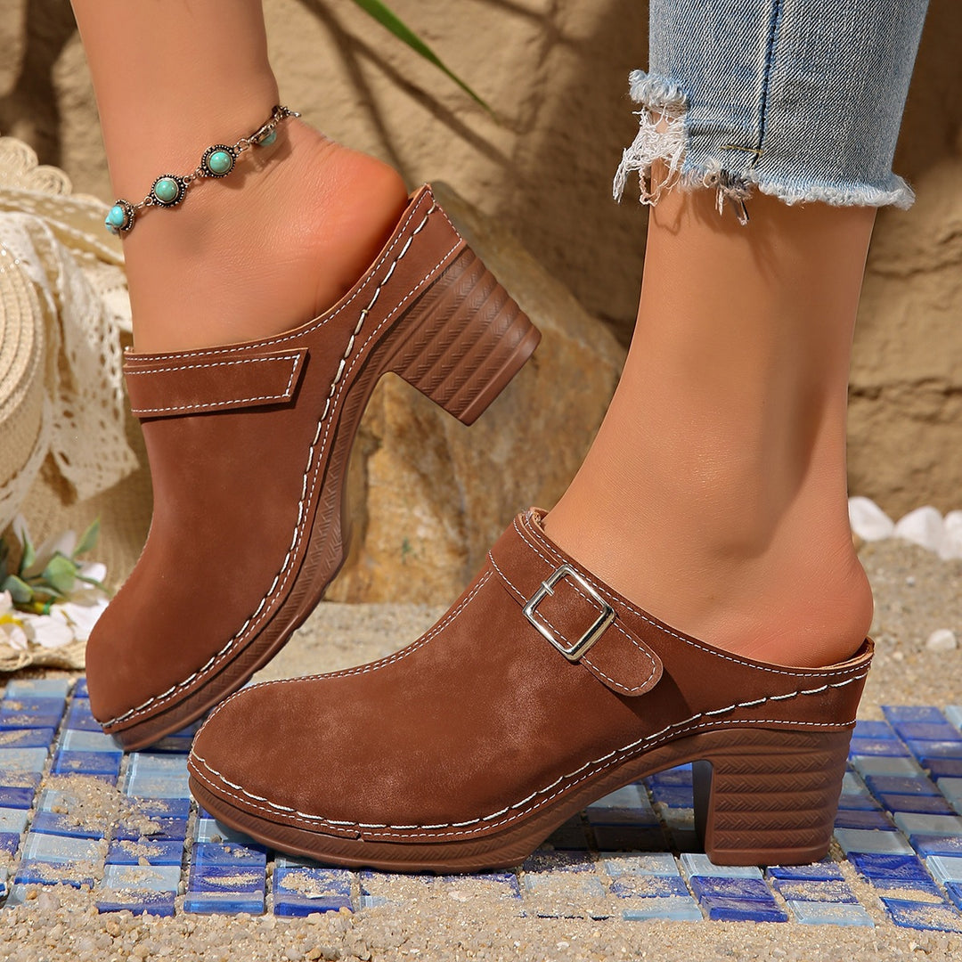 Damen Clogs mit elegantem Blockabsatz EB
