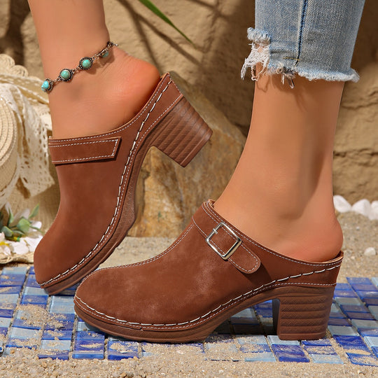 Damen Clogs mit elegantem Blockabsatz EB
