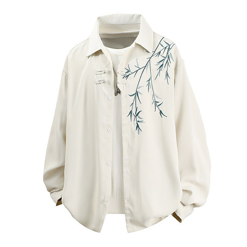 Damen Blusenjacke mit stilvollem Blumenmuster und weichem Stoff EB