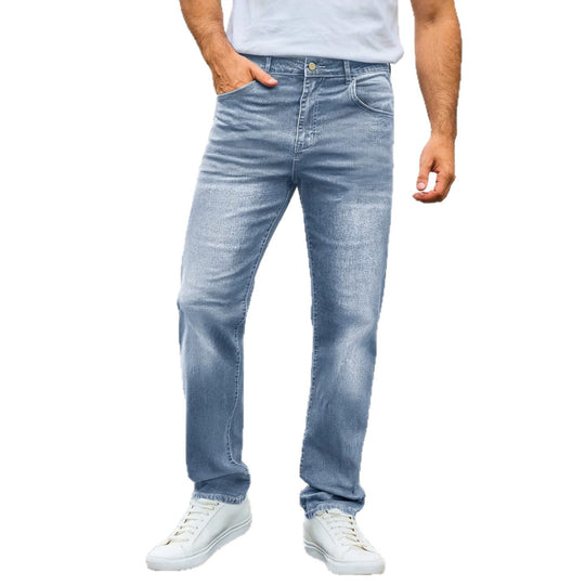 Herren nan lässige Straight-Leg-Jeans mit mittlerer Bundhöhe und Komfortstretch EB