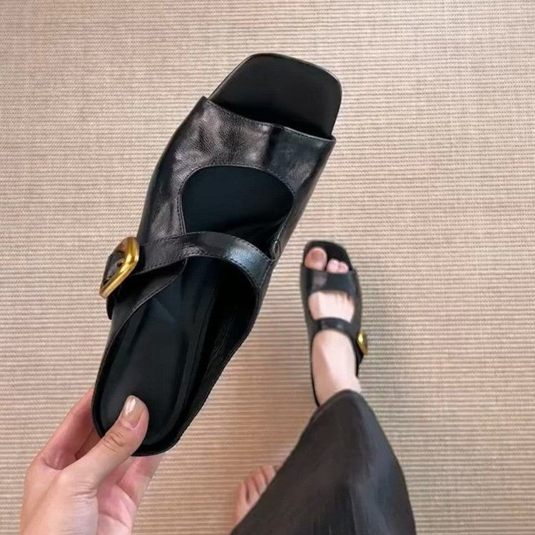 Damen Sandalen mit elegantem Riemchendesign und hochwertiger Schnalle EB