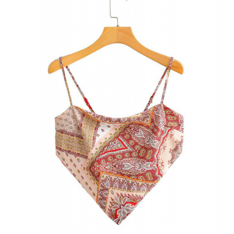 Femme Artistic Bandana Stil Crop Top EB