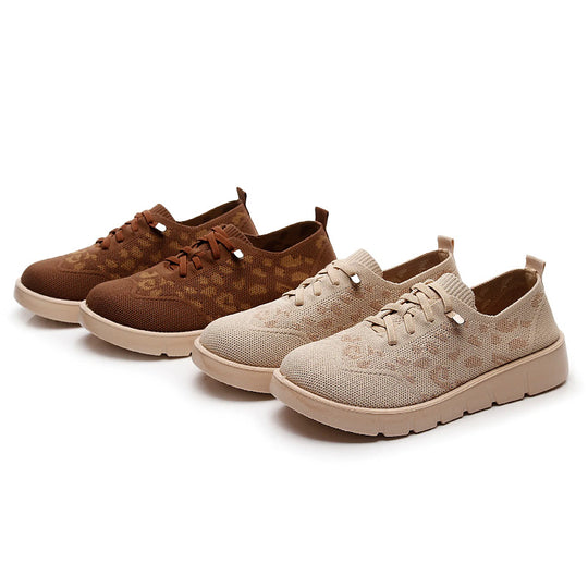 Damen Atmungsaktive Sneaker mit modischem Leopardenmuster EB