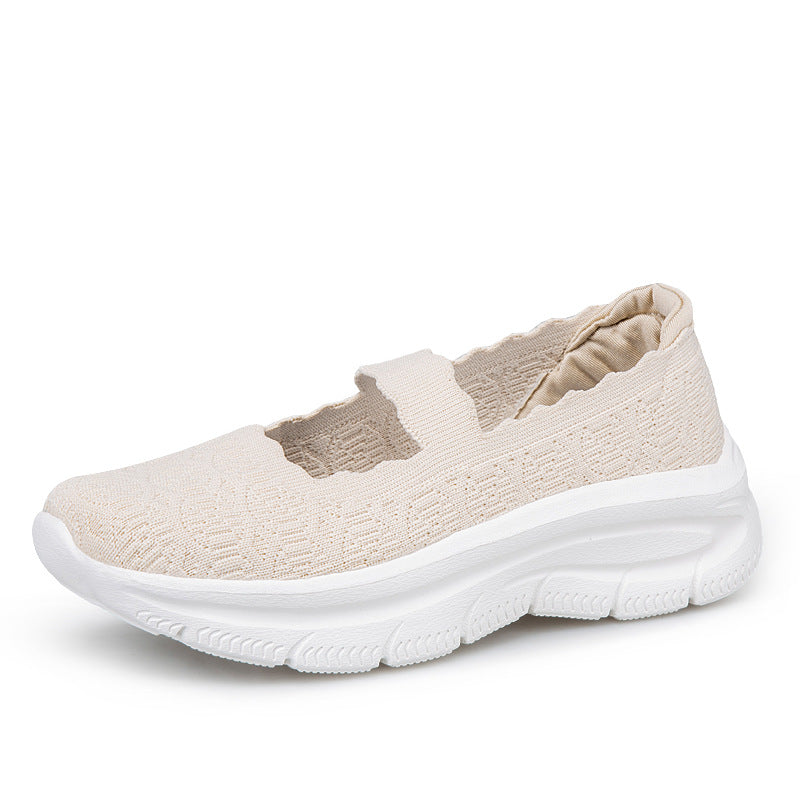 Damen bequeme Slip-On Sneakers mit elastischem Riemen EB