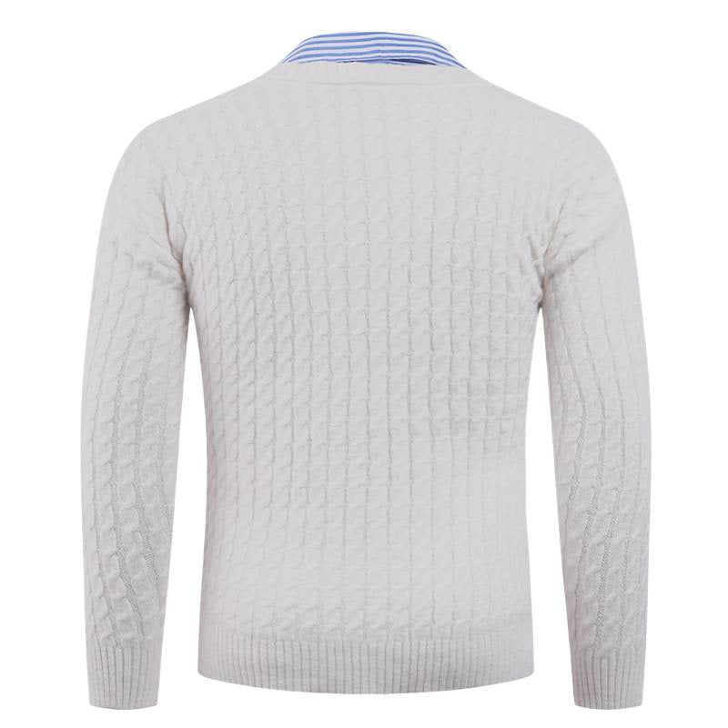 Herren Eleganter Strickpullover mit V-Ausschnitt und feiner Struktur EB