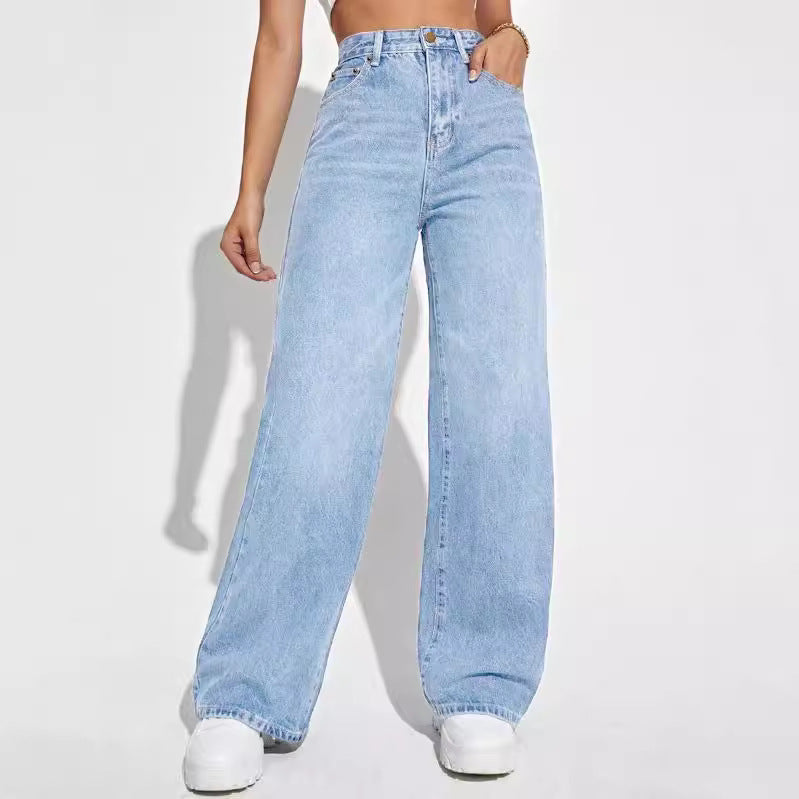 Damen Weite Denim-Hose mit lässigem Schnitt EB