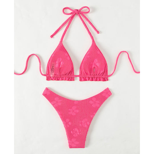 Damen Triangel-Bikini mit raffinierten Rüschen- und Bindedetails EB