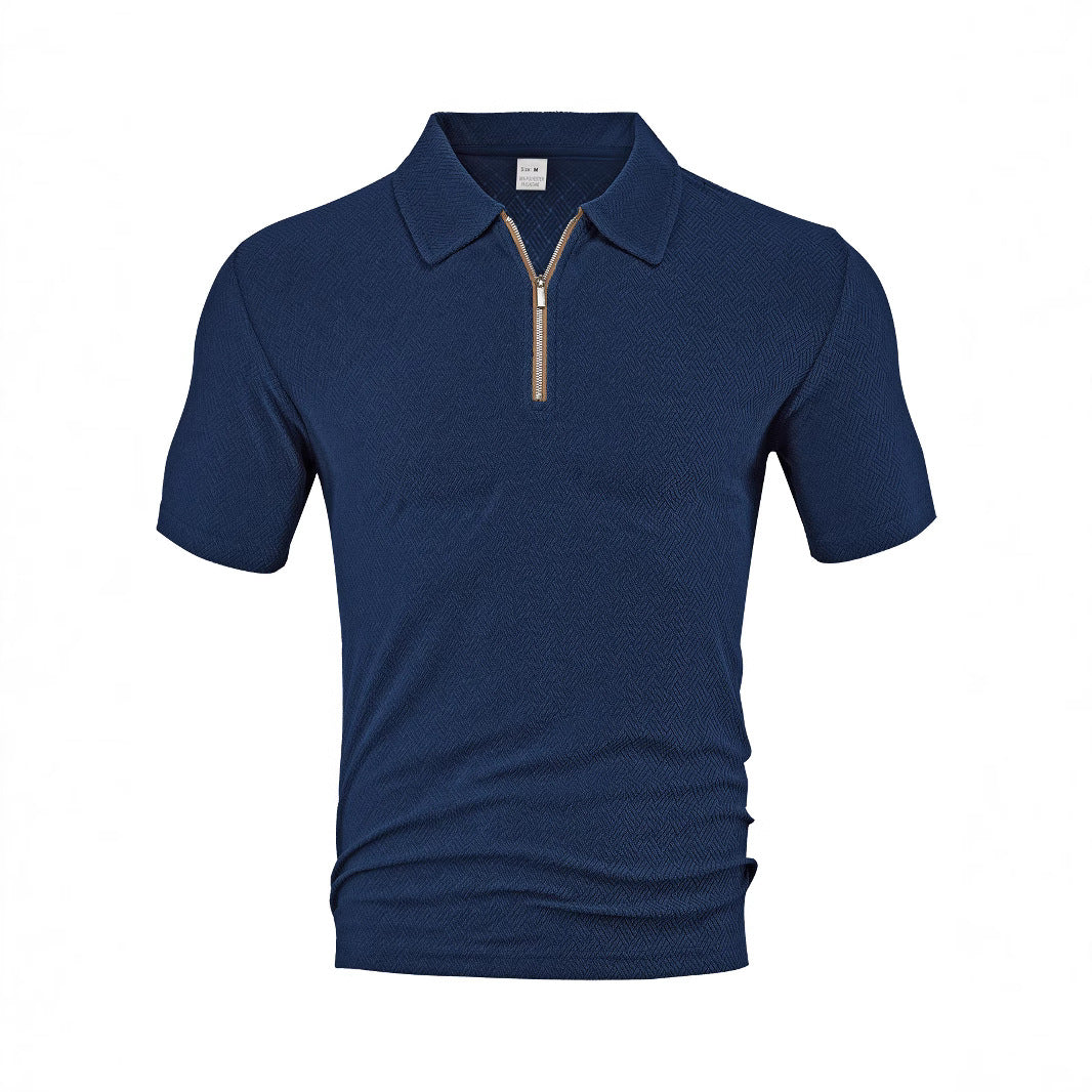 Herren Polo-Shirt mit elegantem Reißverschluss und strukturiertem Design EB