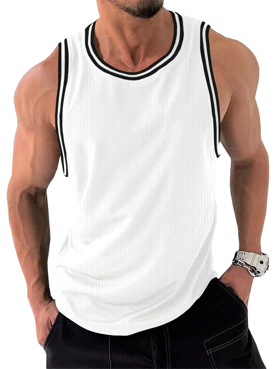 Herren Sportliches ärmelloses Tanktop mit atmungsaktivem Material und modernem Rippendesign EB