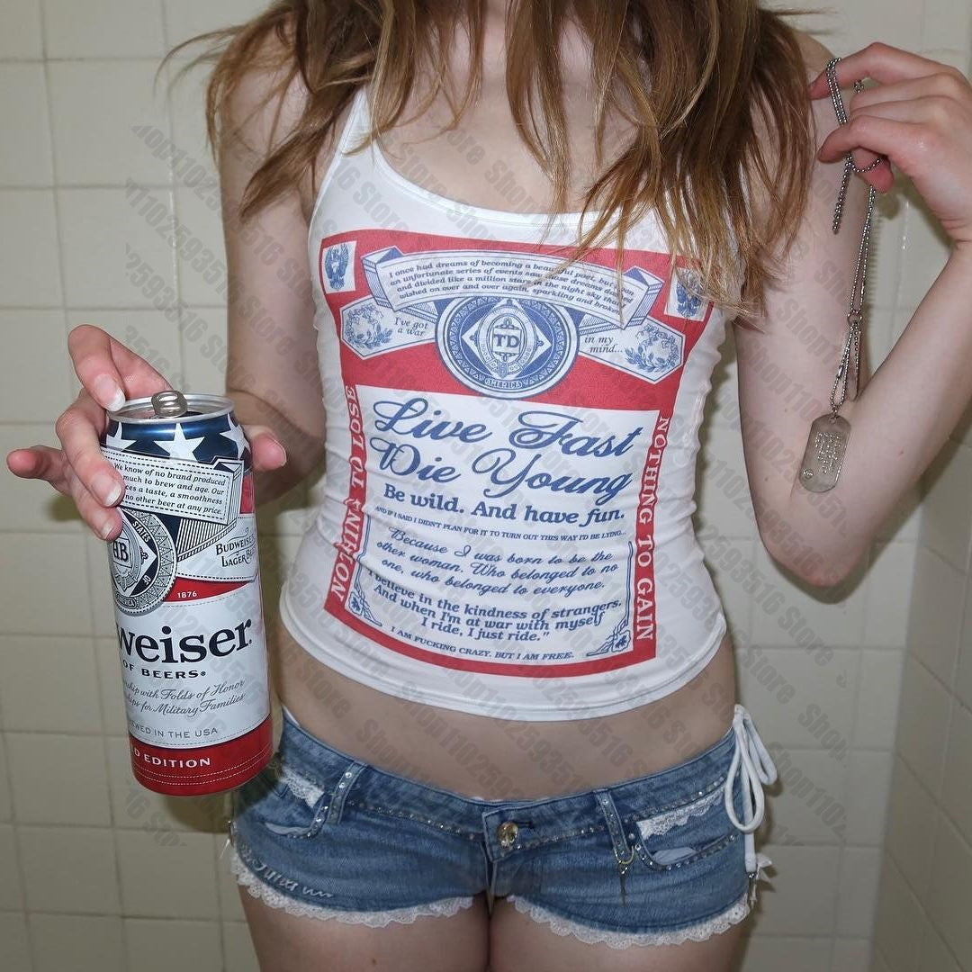 Damen ärmelloses Tanktop mit kreativem Druck EB