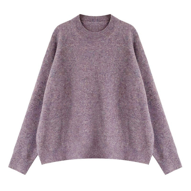 Damen Oversized Strickpullover mit weitem Schnitt und hohen Bündchen EB