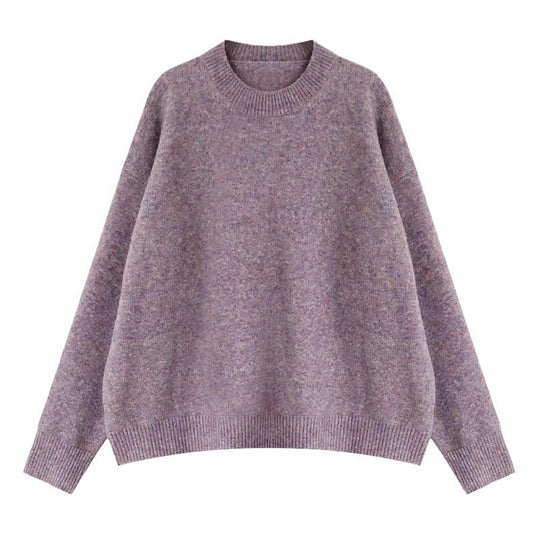 Damen Oversized Strickpullover mit weitem Schnitt und hohen Bündchen EB