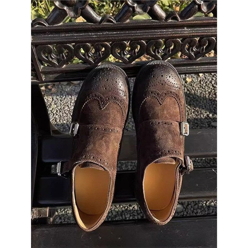 Damen elegante Schnürschuhe mit doppelter Schnalle EB