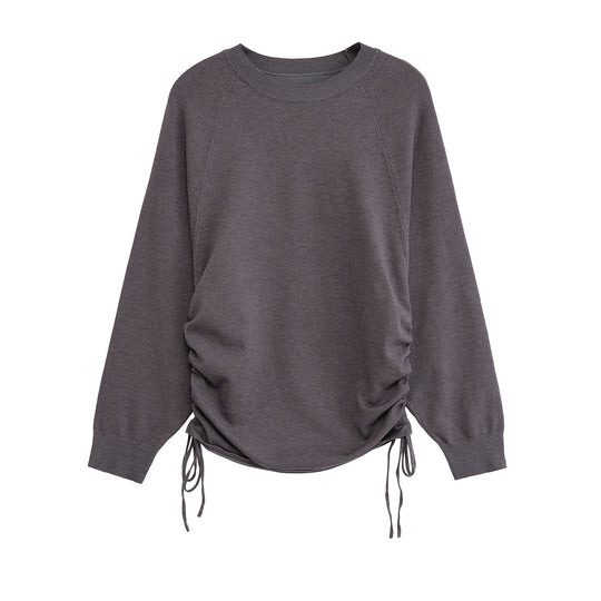 Damen Sportlicher Pullover mit seitlichen Schnürungen EB