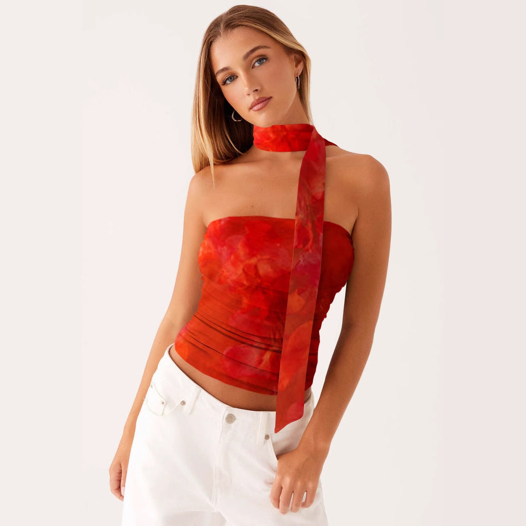 Damen Bandeau-Top mit raffinierten Bindebändern EB