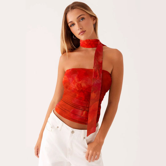 Damen Bandeau-Top mit raffinierten Bindebändern EB