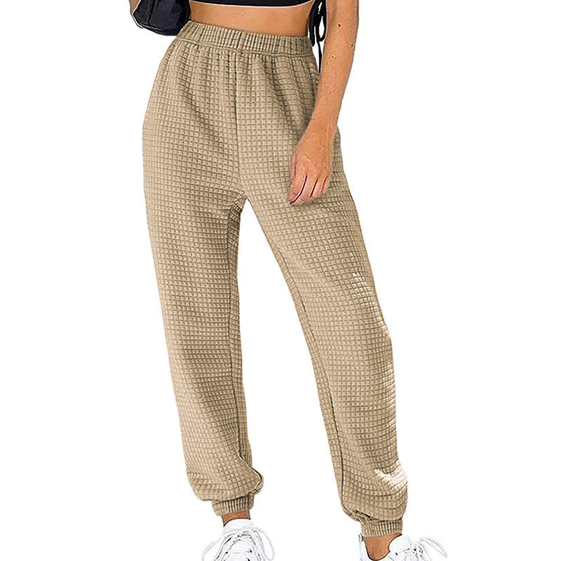 Damen Freizeit-Hose mit strukturiertem Stoff und elastischem Bund EB