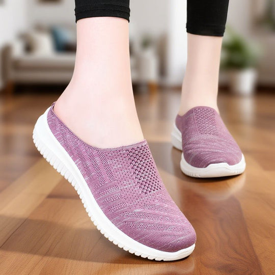 Damen Bequeme und atmungsaktive Slipper mit elastischem Obermaterial EB