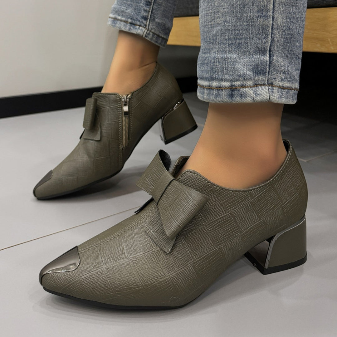 Damen elegante Stiefeletten mit modischem Schleifen-Detail und modernem Vorderteil EB