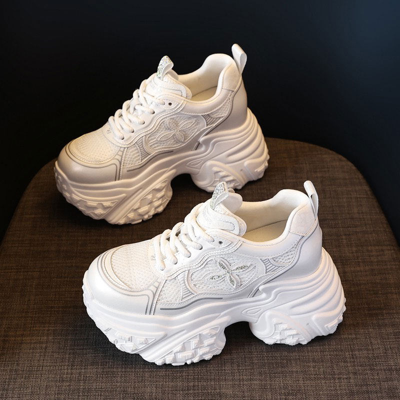 Damen Chunky Sneakers mit voluminösem Profil und atmungsaktiver Struktur EB