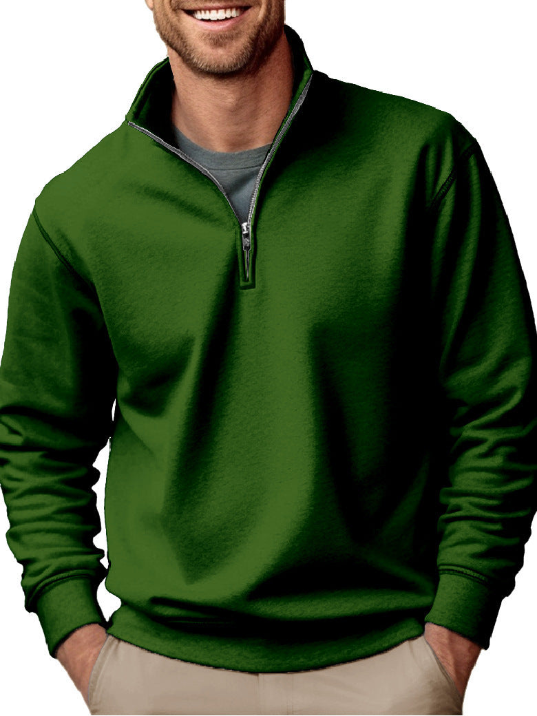 Herren nan Halbzip-Sweatshirt mit Stehkragen und weichem Fleece-Innenfutter EB