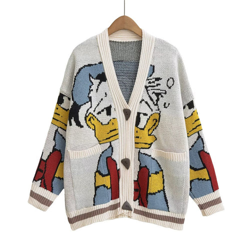 Damen Strickjacke mit Donald Duck Design EB