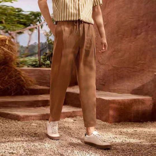 Herren lässige Freizeithose mit elastischem Bund und seitlichen Taschen EB