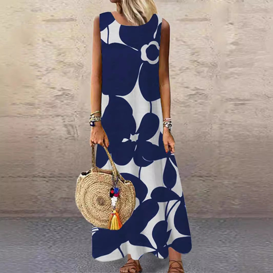 Damen Sommerliches Midikleid mit floralem Muster und gerafftem Saum EB
