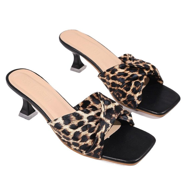 Damen Mules mit verknotetem Riemendesign und elegantem Absatz EB