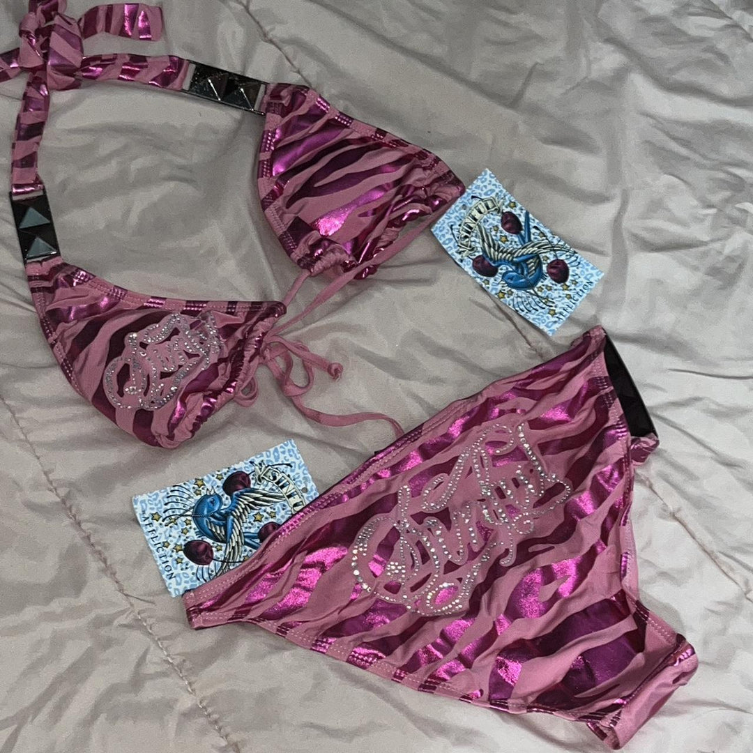 Damen Triangel-Bikini mit kreativem Muster EB