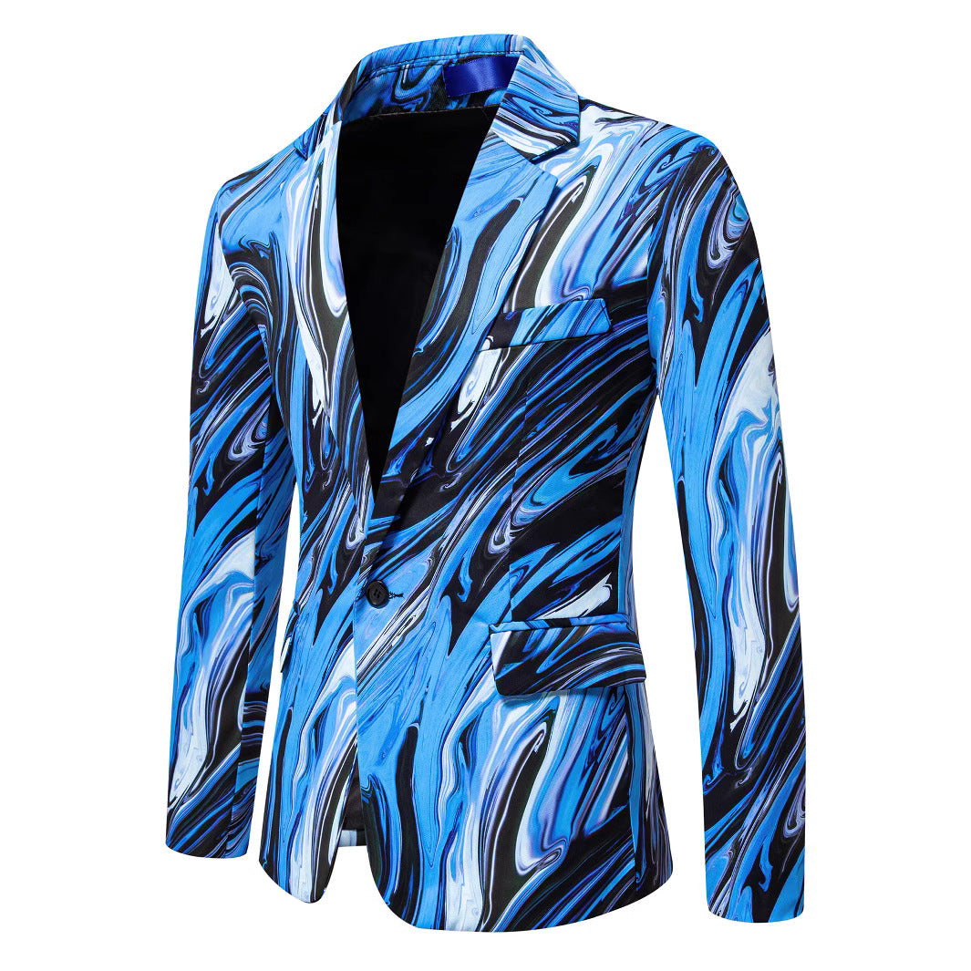 Herren Blazer mit auffälligem Marmormuster und elegantem Schnitt EB