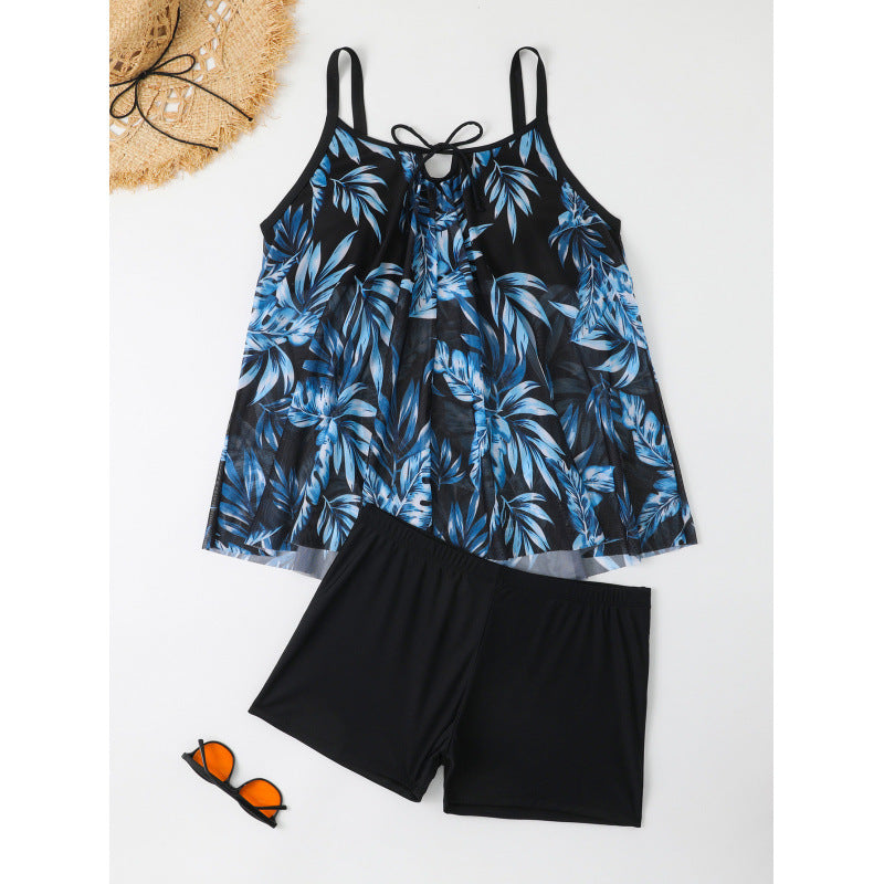 Damen Tankini-Set mit floralem Oberteil und figurbetonendem Unterteil EB