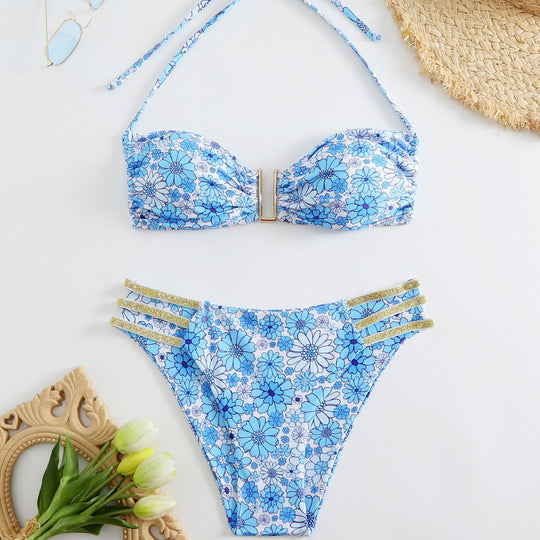 Damen Bandeau-Bikini mit verstellbaren Trägern und elegantem Schnitt EB