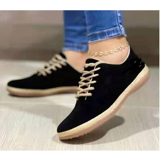 Damen Bequeme Sneakers mit lässiger Lederrand EB