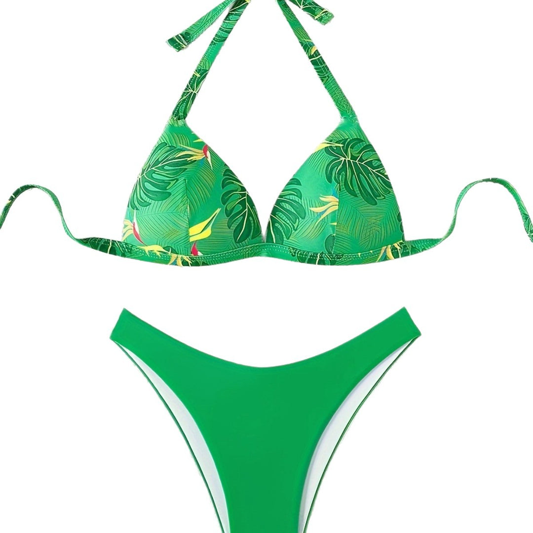 Damen Triangel-Bikini mit floralen Designs EB
