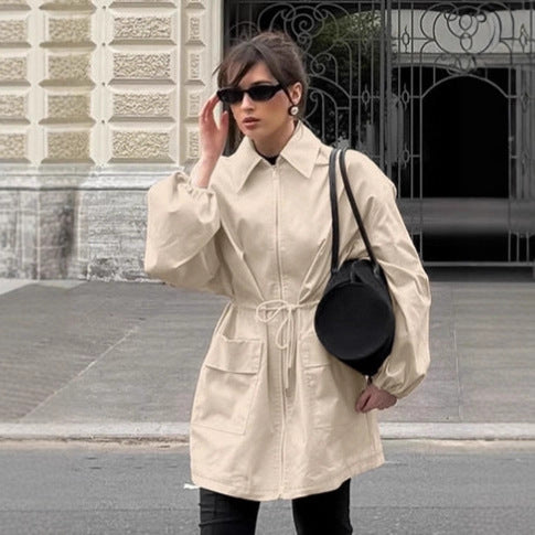 Damen Utility-Jacke im modernen Design mit Gürteldetails und großen Taschen EB