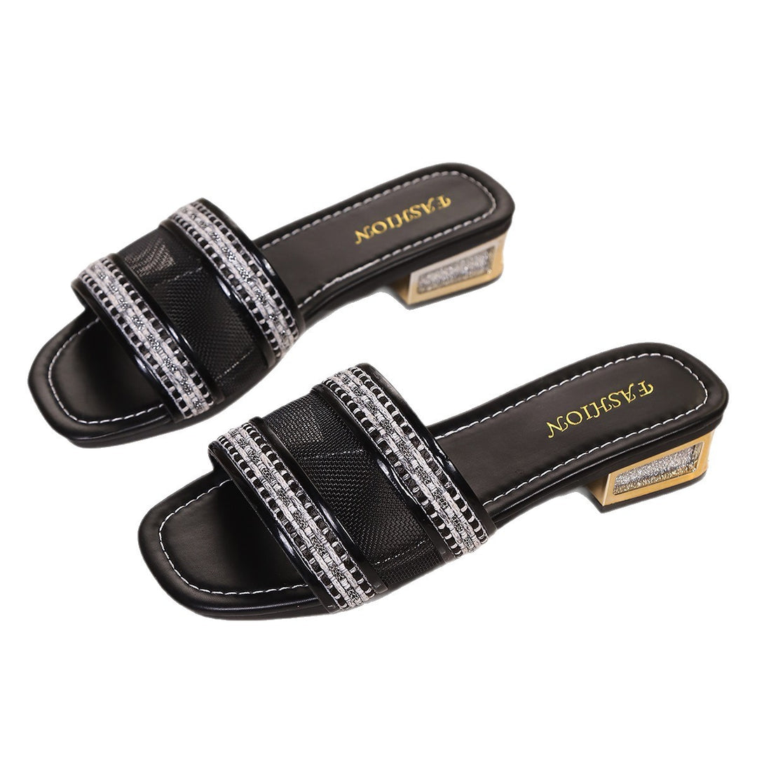 Damen trendige Slipper mit elegantem Schuhdesign und funkelndem Glitzerdetail EB