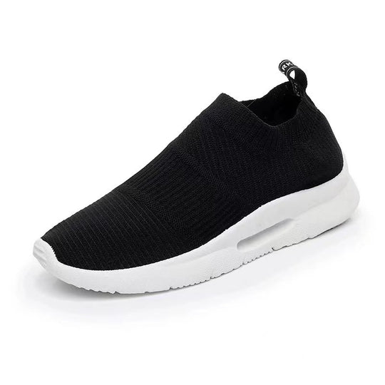 Damen Slip-On Laufschuhe mit elastischem Obermaterial und dämpfender Sohle EB