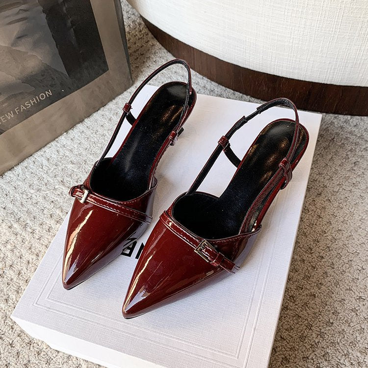 Damen elegante Slingback-Pumps mit spitz zulaufendem Design EB