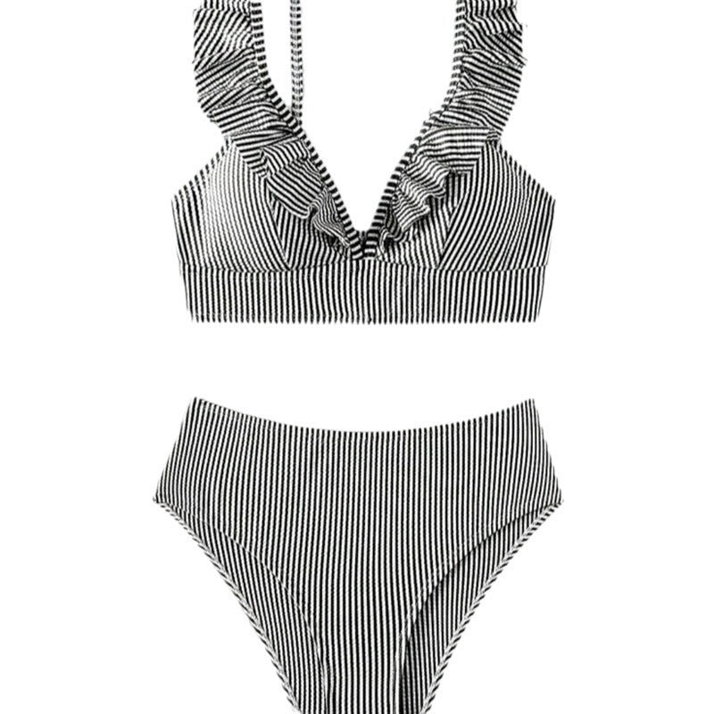 Damen Zweiteiliges Badeoutfit mit Rüschen EB