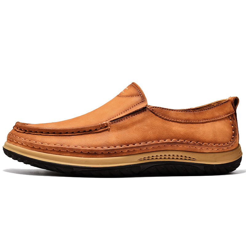 Herren Bequeme Slipper aus hochwertigem Leder mit rutschfester Sohle EB