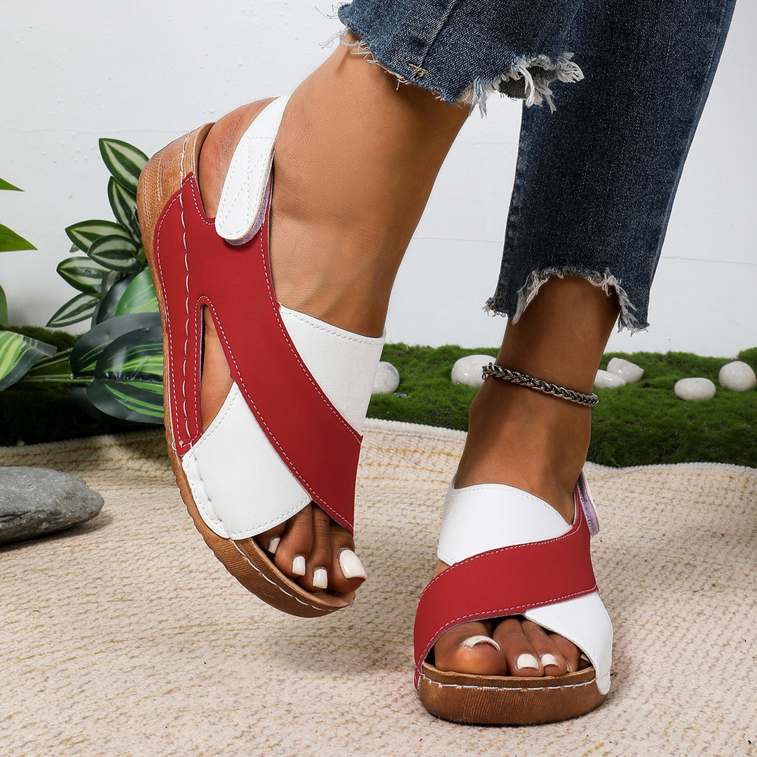 Damen Bequeme orthopädische Sandalen mit verstellbarem Fersenriemen EB