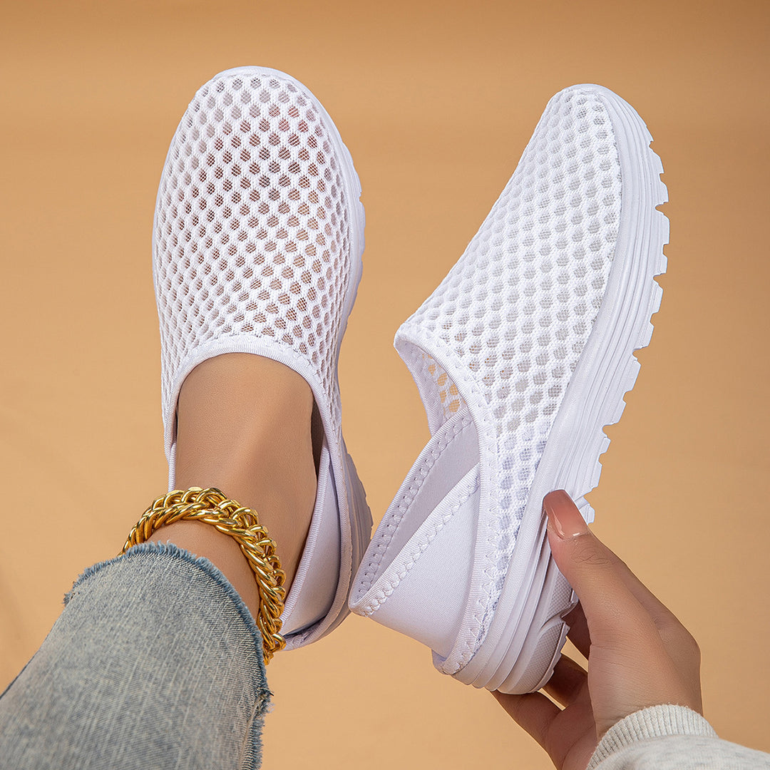 Damen nan luftige Schlupfsneaker mit Honigwaben-Strickoberteil und gedämpfter Komfortsohle EB