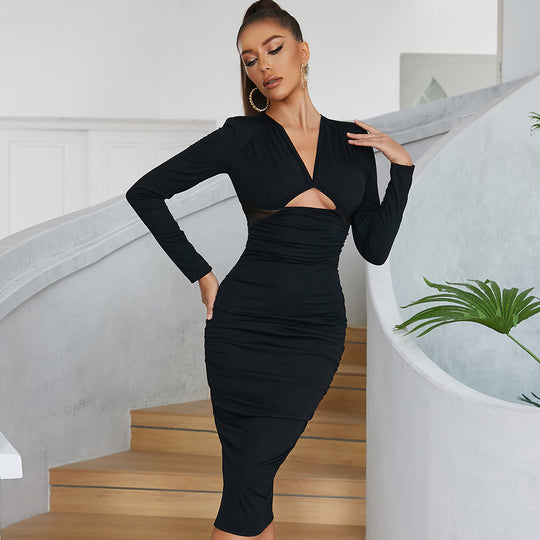 Damen Wickelkleid mit elegantem Schnitt und seitlichem Cut-Out EB