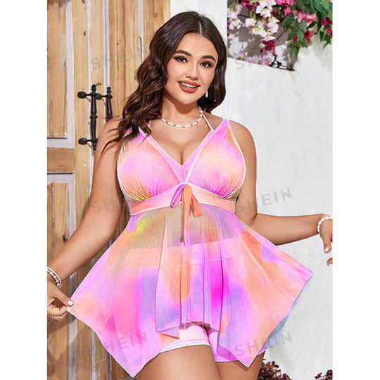 Damen Buntes Badeoberteil mit verspieltem Design EB
