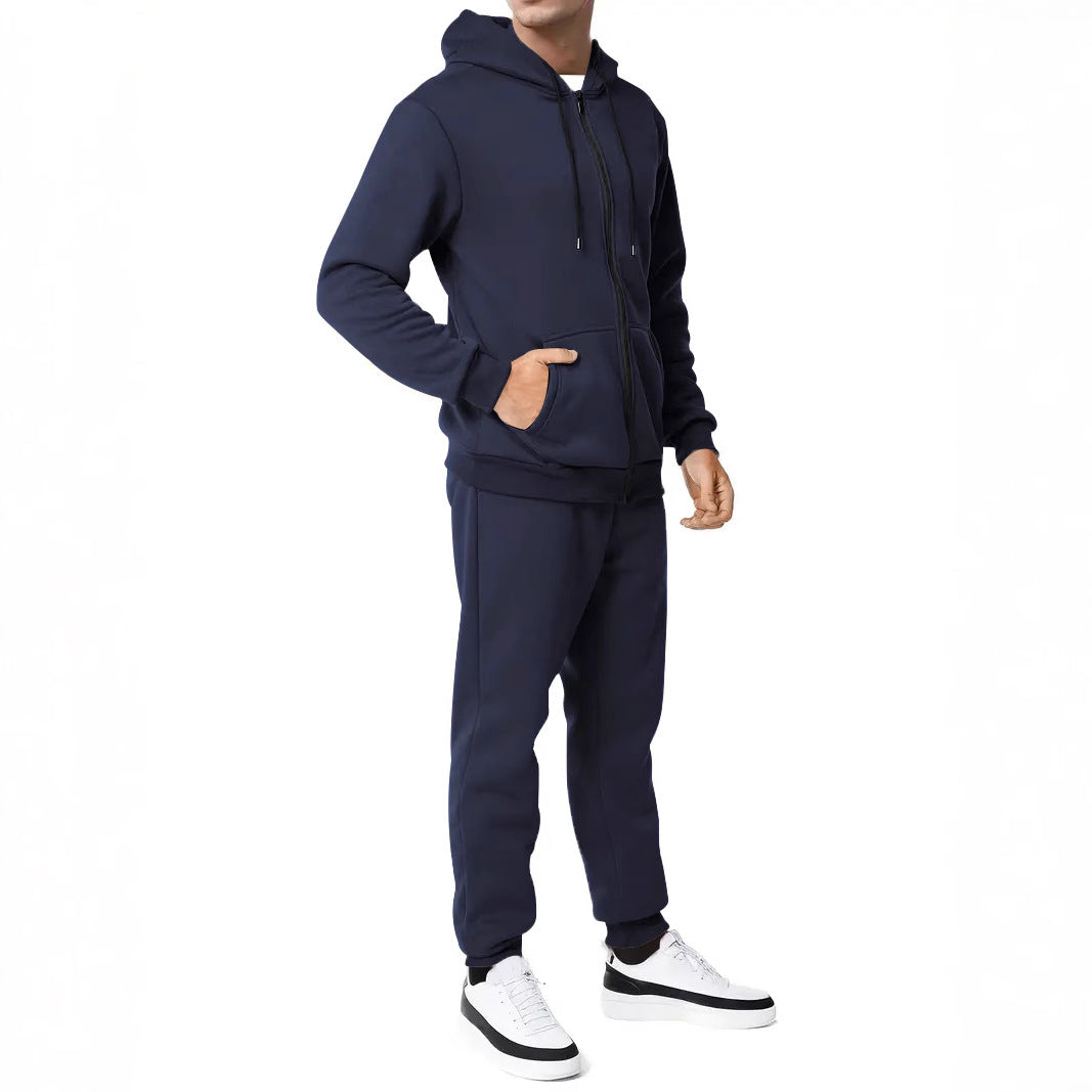 Herren Sportliches Komplett-Set mit Kapuzenjacke und Jogginghose EB