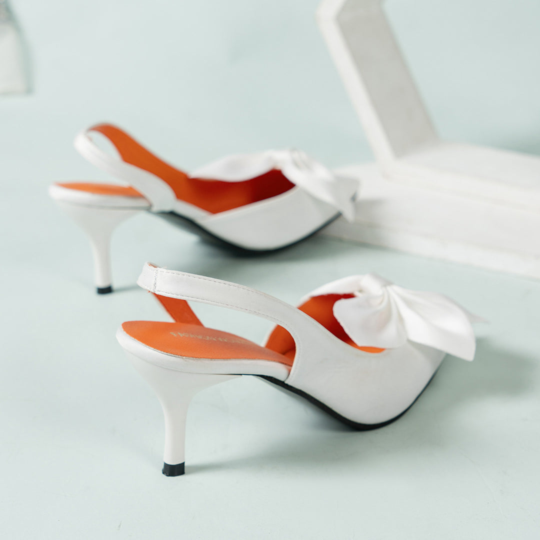 Damen Slingback Pumps mit eleganter Schleifen-Applikation EB