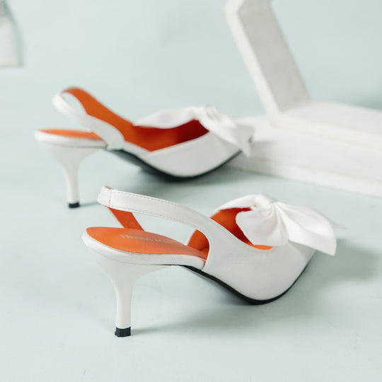 Damen Slingback Pumps mit eleganter Schleifen-Applikation EB
