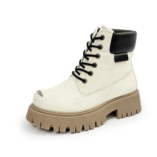 Damen modische Stiefeletten mit trendiger Profilsohle EB